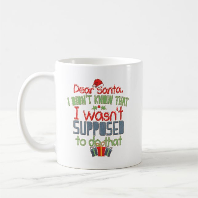Mug Vacances amusantes Chère Père Noël Noël (Gauche)