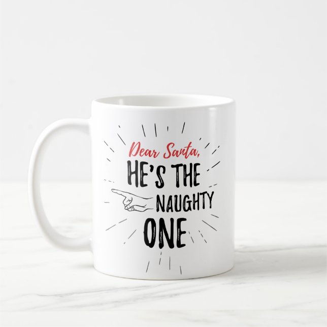 Mug Vacances amusantes Chère Père Noël Typographie de  (Gauche)