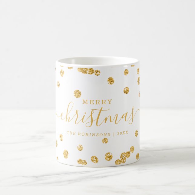 Mug Vacances de Noël OR simple Parties scintillant Bla (Centre)