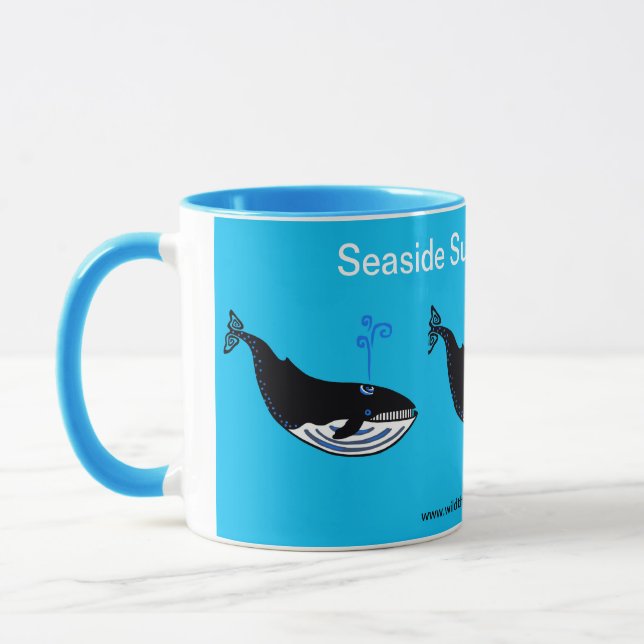 Mug Vacances d'été balnéaire - BALEINE Bleue (Gauche)