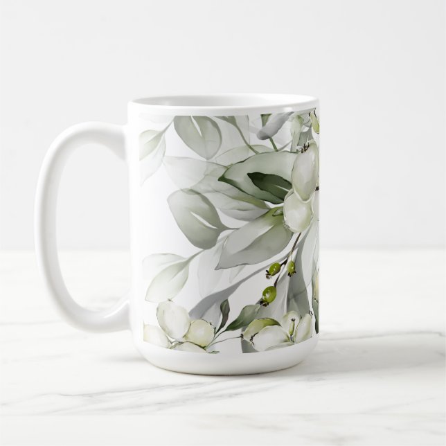 Mug Vacances d'hiver saint branches motif vert (Gauche)