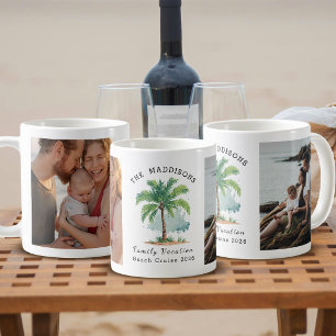 Mug Vacances en famille Aquarelle Palmier royal & Phot