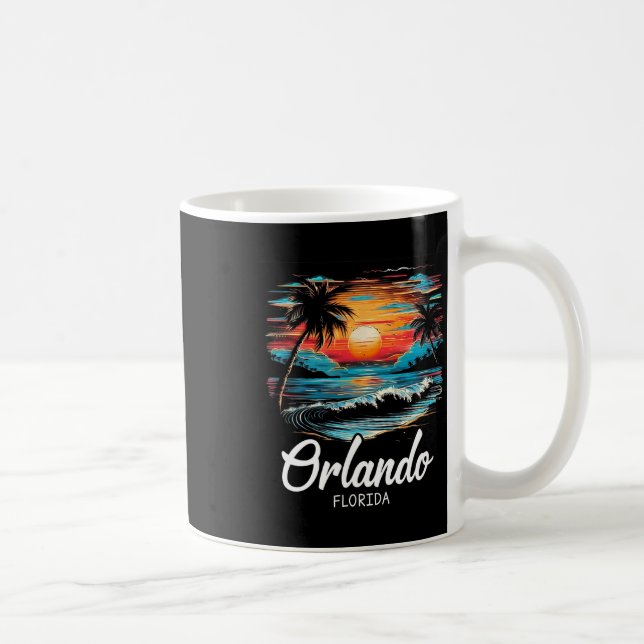Mug Vacances en famille Retro Sunset Floride Orlando (Droite)