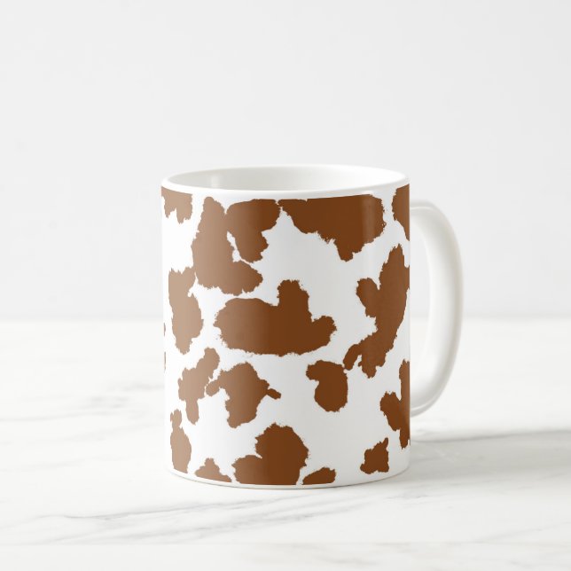 Mug Vache Brown Et Blanche Cacher Motif fourrure (Devant droit)