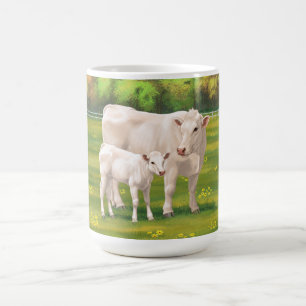 Mug Vache Charolais Blanche & Boeuf de veau Cupide