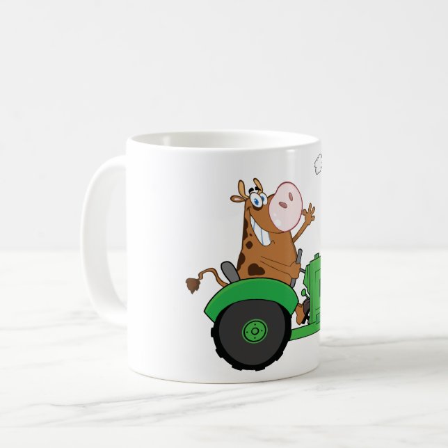 Mug Vache conduisant un tracteur (Devant gauche)