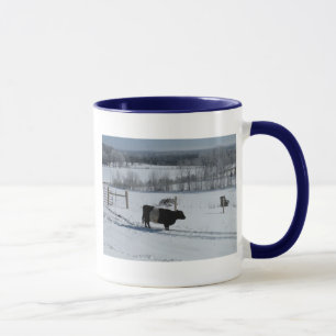 Mug Vache de galloway ceinturée dans un magnifique pay