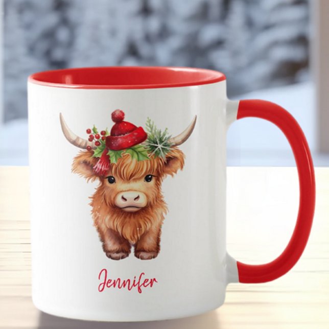 Mug Vache de Noël de Noël de la Vache de Highland (Créateur téléchargé)