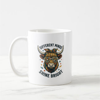 Mug Vache de sensibilisation à l'autisme Gravure vinta