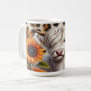 Mug Vache des Highlands entourée de citrouilles d'auto
