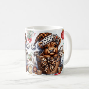 Mug Vache des Highlands Noël, Fête d'Hiver Cosy Vacanc