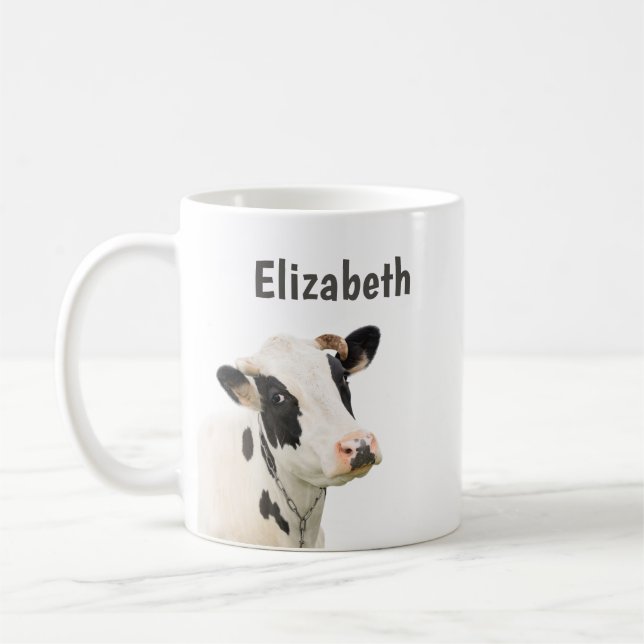 Mug Vache drôle Nom personnalisé (Gauche)
