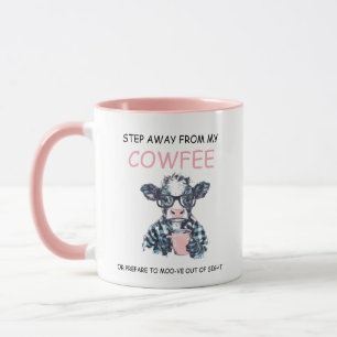 Mug Vache drôle touche mon café, je vais te gifler 