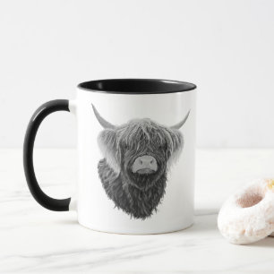 Mug Vache écossaise Highland avec cheveux balayés par