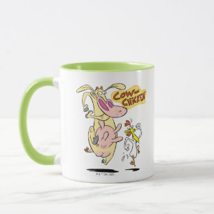 Mug Vache et poulet à courir graphique