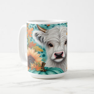 Mug Vache Highland et Citrouilles colorés et tournesol