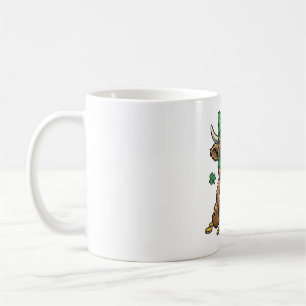 Mug Vache Highland St Patrick Pot d'Or Art Vintage_1