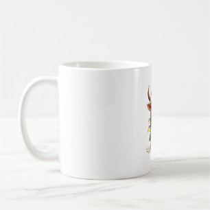 Mug Vache Highland vintage de Noël au chapeau de Santa