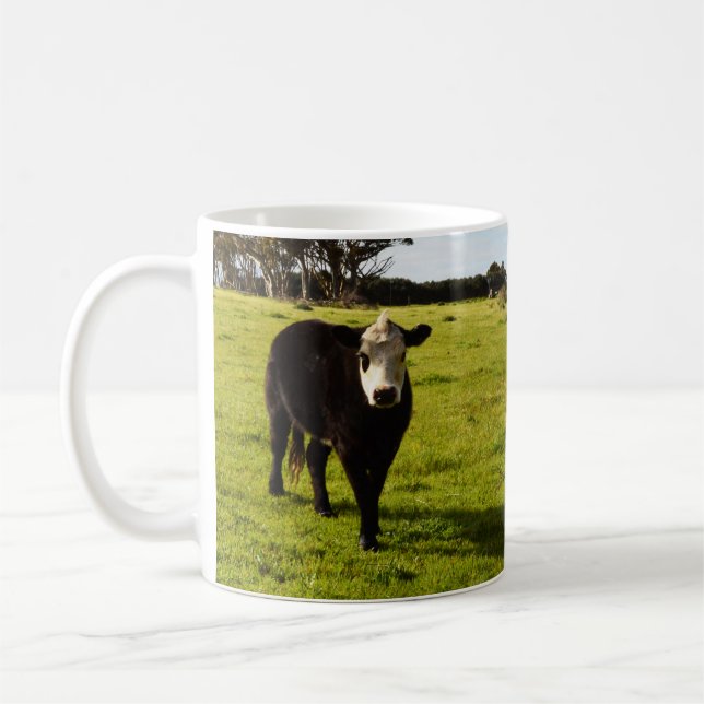 Mug Vache Noire À Visage Blanc Et Mohawk, (Gauche)