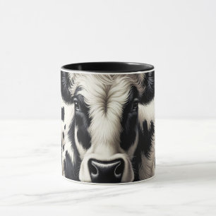 Mug Vache noire et blanche Cowhide Fur Fur Look