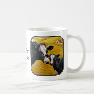 Mug Vaches Holstein et vieille grange en bois