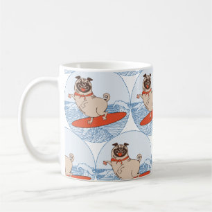 Mug Vague à cheval heureux chien de carlin sur la plan