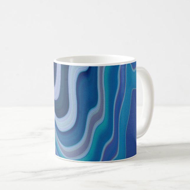 Mug Vague bleue (Devant droit)