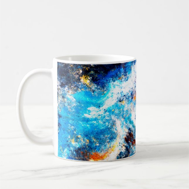 Mug Vague bleue de la mer. Des éclaboussures artistiqu (Gauche)