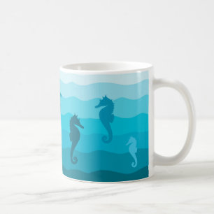 Mug Vagues d'Aqua, croquis de mise au point d'océan,