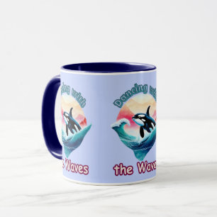 Mug Vagues de joie : Orca Jumping dans les eaux aquati