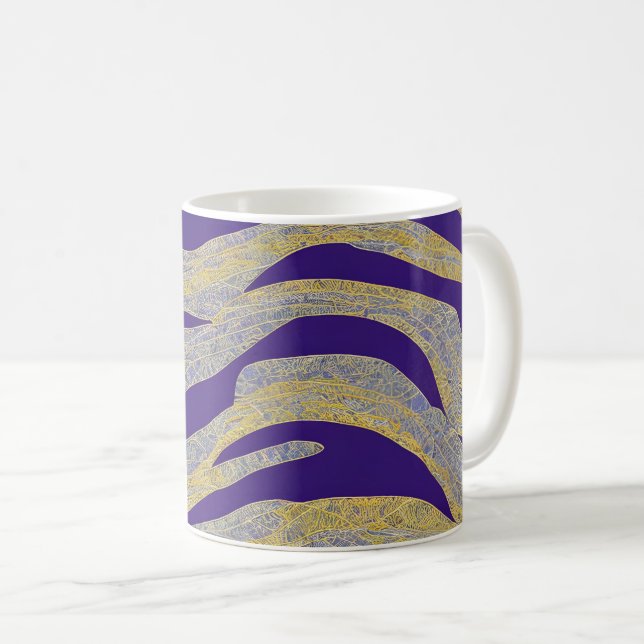 Mug Vagues fracturées du paysage marin Abstrait 13 (Devant droit)