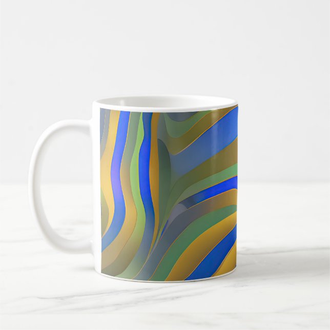 Mug Vagues fracturées du paysage marin Abstrait 25 (Gauche)