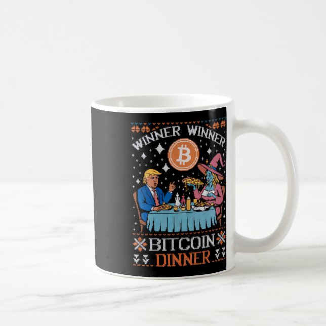 Mug Vainqueur du dîner Bitcoin Ugly Trump Xmas Sweat (Droite)