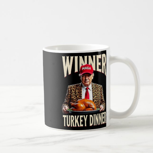 Mug Vainqueur du dîner Turquie Dîner Drôle Trump (Droite)