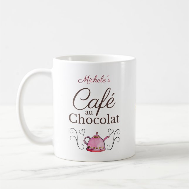 Mug Valentin personnalisé Paris Café Chocolat (Gauche)