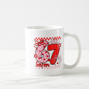 Mug Valentine à carreaux rétro Six Sept Mème 67 Viral 