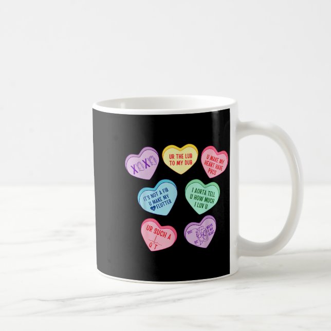 Mug Valentine Cardiologist Hearts Candy Ekg Tech Telem (Droite)