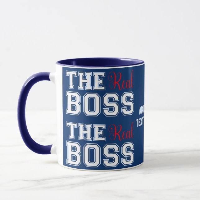 Mug Valentine Couple Le Vrai Boss Couple Mari/Femme (Gauche)