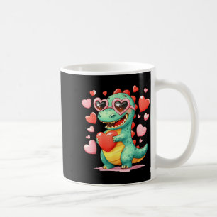 Mug Valentine Dinosaure Trex Tenant Coeur Fille Soleil