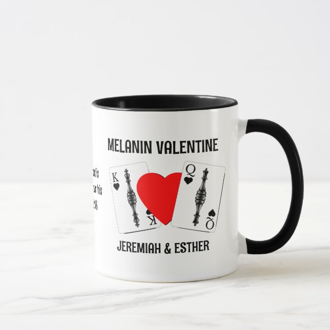 Mug Valentine MELANIN QUEEN KING CARTES DE JEU Couples (Droite)