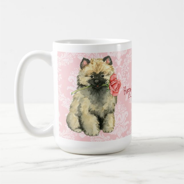 Mug Valentine Rose Keeshond (Gauche)