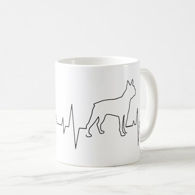 Mug Valentine's Day Boston Terrier Amoureux des chiens (Devant droit)