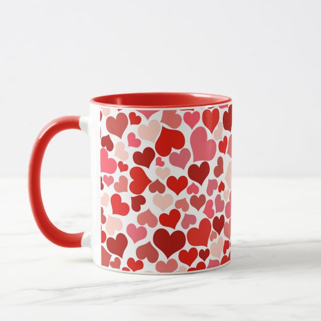 Mug Valentine's Day Hearts Pattern (Gauche)