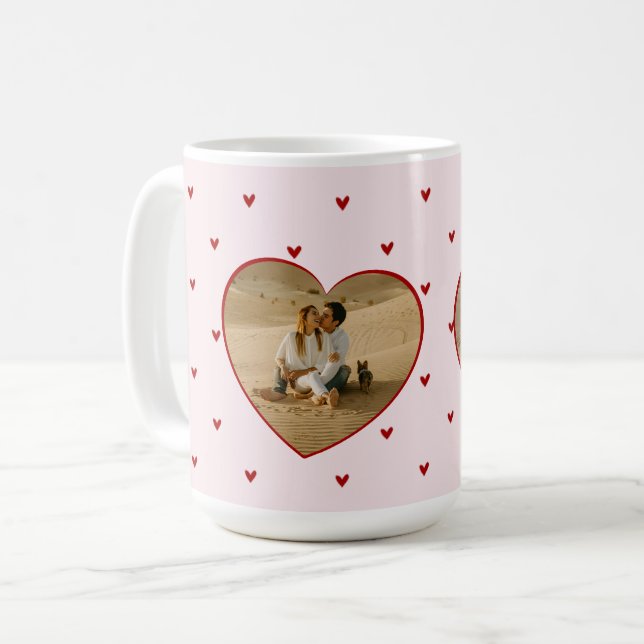 Mug Valentine's Day Hearts Red Pink Photo (Devant gauche)