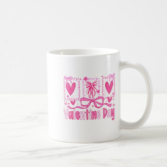 Mug Valentines Day Preppy Hearts Coquette Bow Women Gi (Droite)