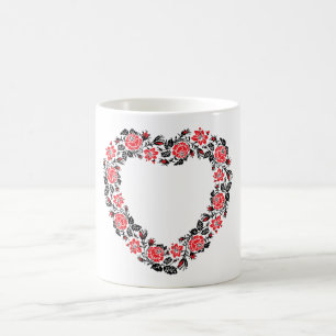 Mug Valentines de point de croix Coeur de fleur de jou
