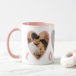Mug Valentines Modernes Coeurs Roses Brousses Photo Mu