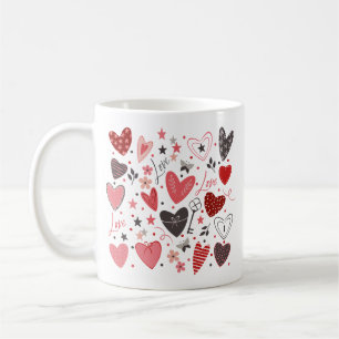 Mug Valentines Thème Coeurs rouges
