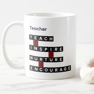 Mug Valeurs de nom personnalisées pour enseignant Carr