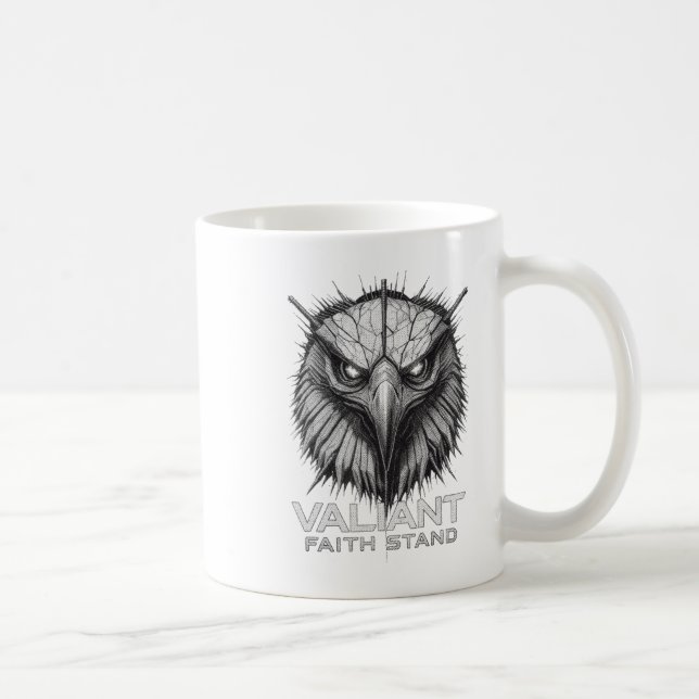 Mug Valiant Faith Stand Eagle Christian Courage Streng (Droite)